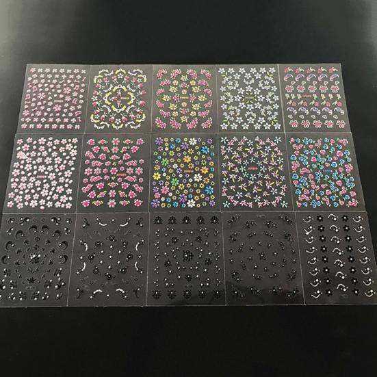 10 ks 3D samolepky pro přenos na nehty DIY květinové obtisky Tipy na manikúru Dekorace