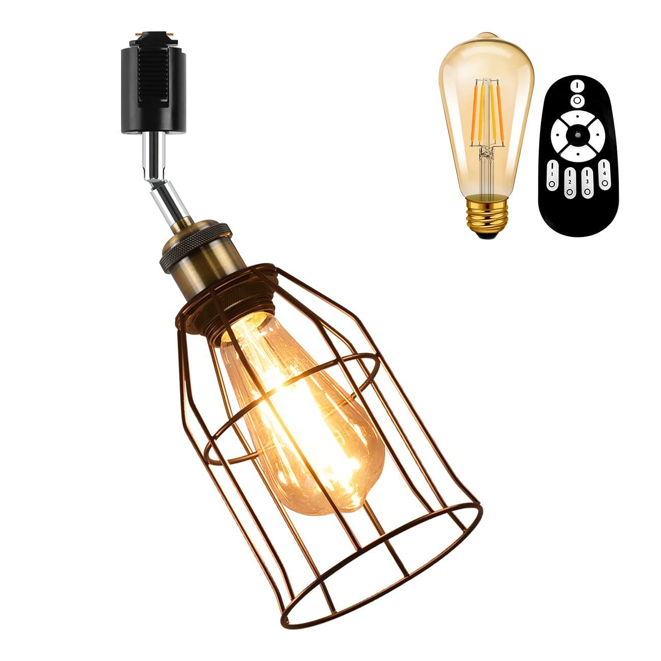 

ANWIO 6W (еквівалент 60 Вт) підвісний світильник для шинопроводу, цоколь E26, регульований кут, пульт дистанційного керування в комплекті, світлодіодна лампочка в комплекті, ретро-підвісний світильник,