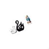 Porcelain Swan Couple Figurines Sculpture And 2D Acrylic Desktop Decor DIY Unique Tabletop Ornament