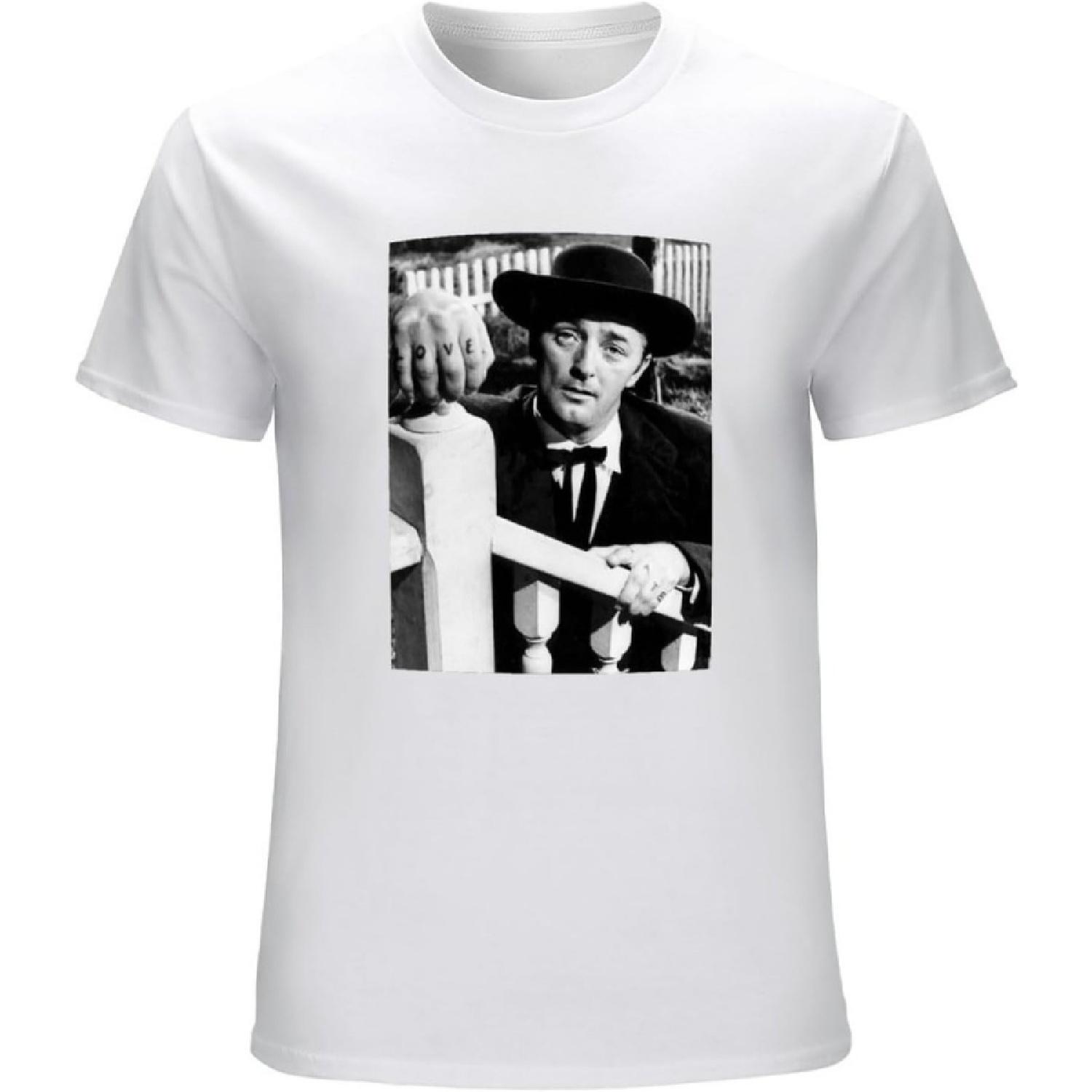 ESSERYRFG Men s Robert Mitchum Love Hate Hollywood Star Film Movie Noir Sinr Actor T-Shirts White S