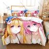 Cool Classic To Love Ru Ecchi Manga Print Bedding Set 3in1 1 Duvet Cover 2 Pillowcases Soft Home Textile For Anime Collectors