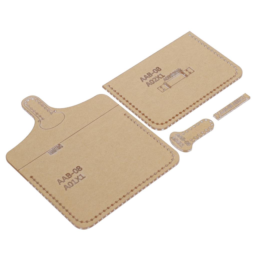 4Pcs Acrylic Template Card Bag Coin Purse DIY Leather Pattern Wallet Mold Craft Tools