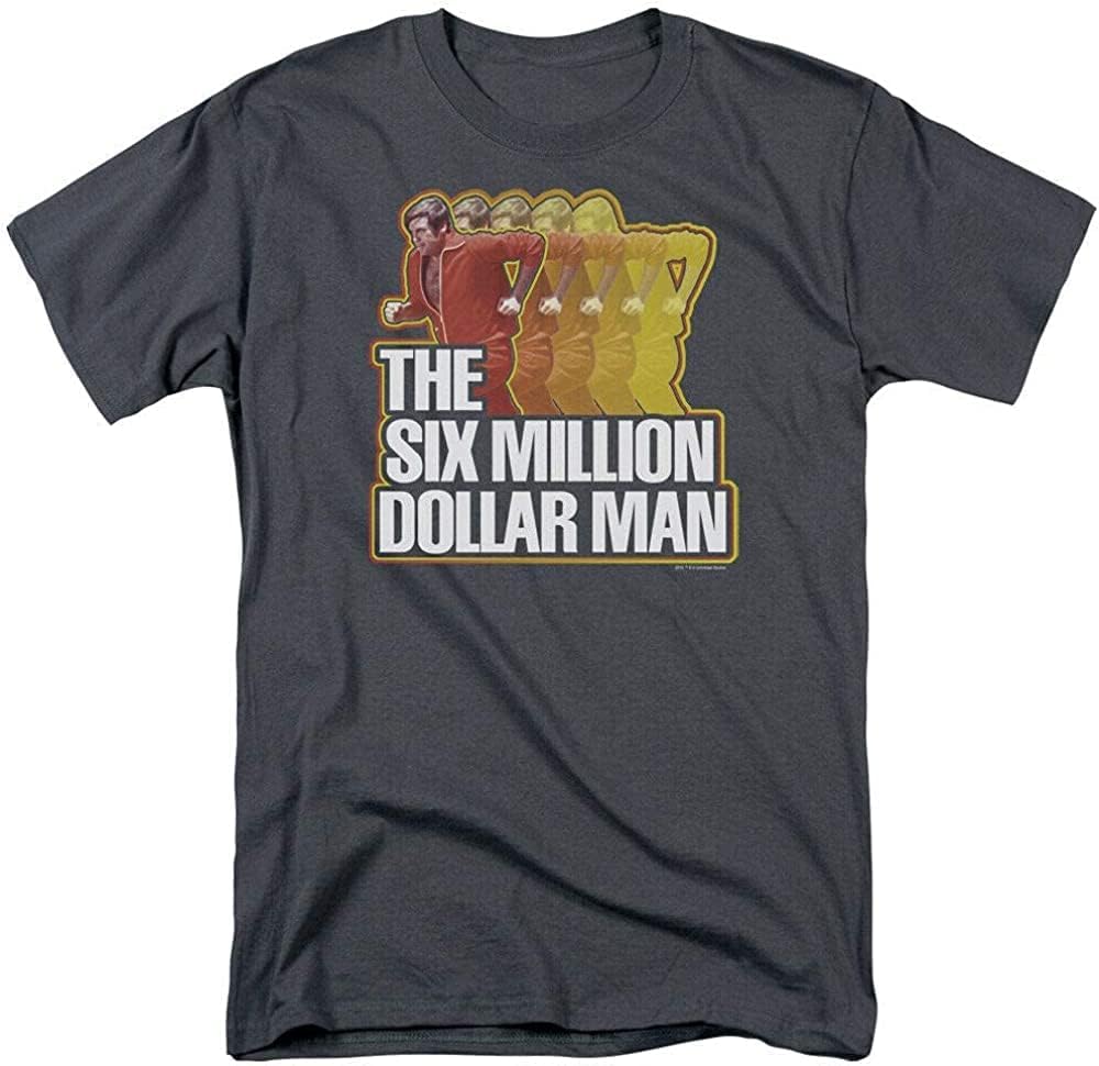 The Six Million Dollar Man Run Fast Adult T-Shirt Dark Grey L темно-серого