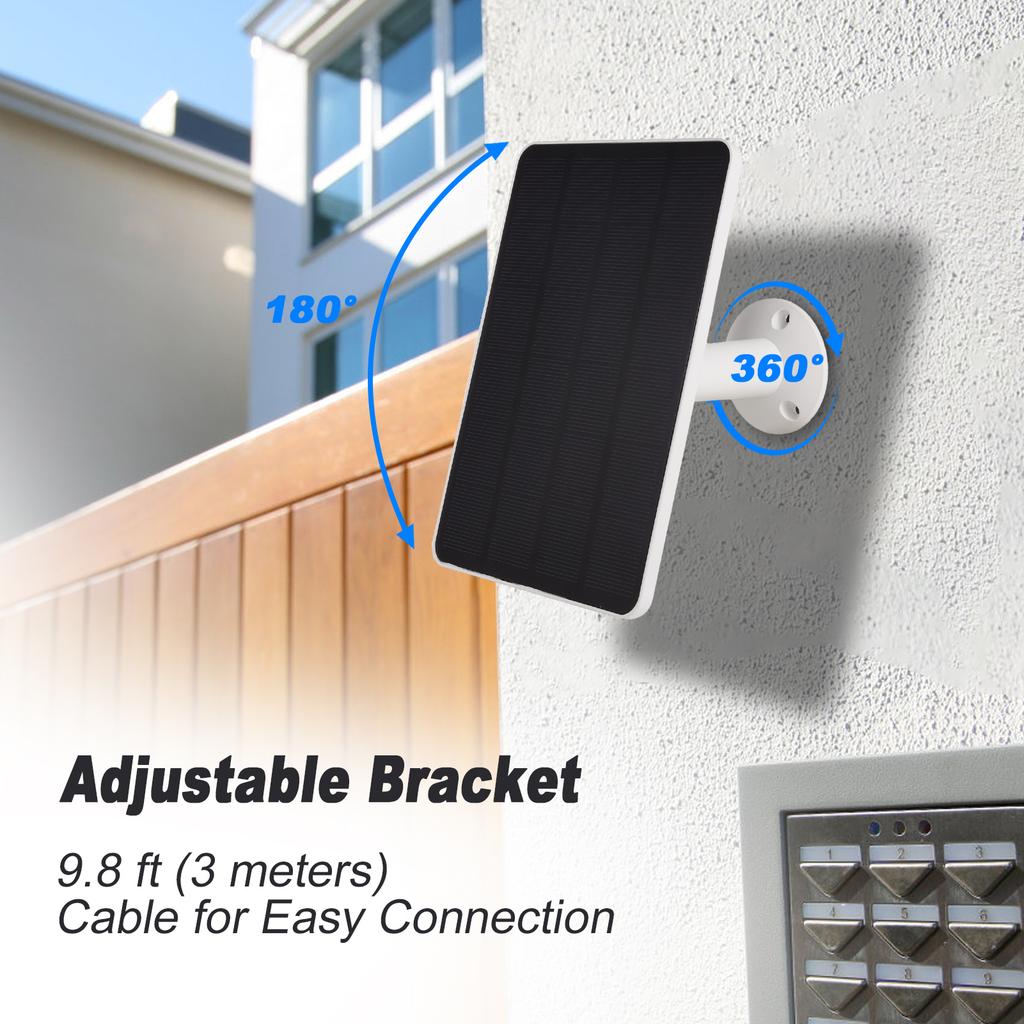 Solar Charger Compatible with Ring Video Doorbell 3 3 Plus 4, Battery Doorbell Plus Pro, Weatherproof Solar Panel
