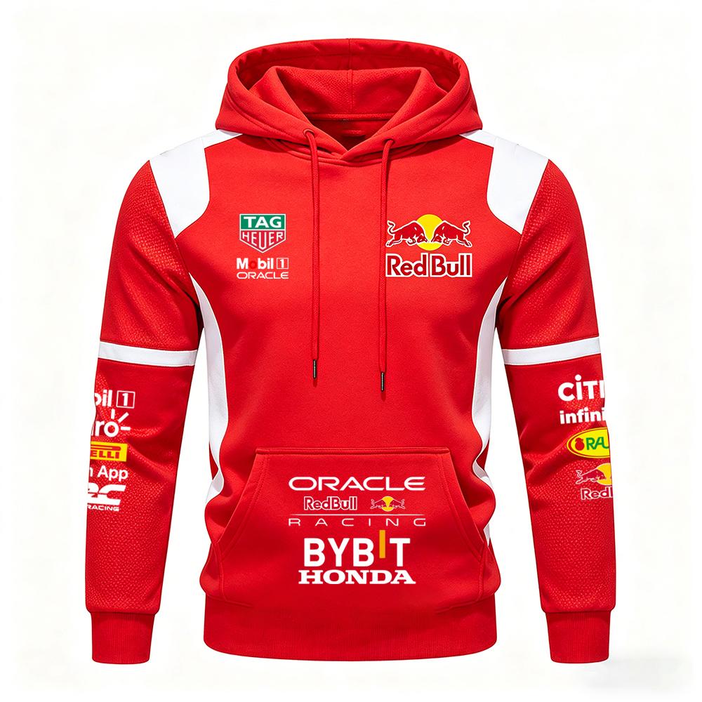 Abbigliamento da Uomo per Primavera e Autunno Red Bull F1 Racing e Motociclismo, Stile di Nicchia Red Bull, Nuovo Stile Stampato a Maniche Lunghe