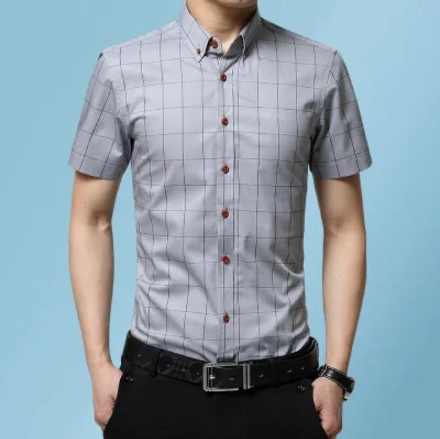 

Летние мужские рубашки с короткими рукавами. Мужские повседневные рубашки. Корейские тонкие рубашки. XXXXXL хизер серый