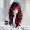 Bloody Mary: Wig Punk Style Black Red Bangs Dyed With A Split Figure Eight Cross Long Curly Hair Headband Wigs