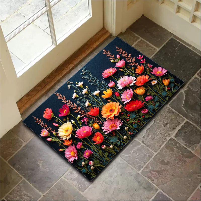 Summer Dirt-Resistant Entrance Door Carpet, Kitchen And Bathroom Floor Mat, Waterproof And Anti-Slip Home Decoration