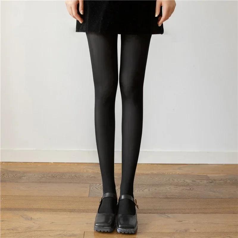 Damen bunte Strumpfhosen Schlanke Strümpfe Strumpfhosen Super elastisch Große Größe Leggings Rot Damen Sexy Strumpfhosen Frühling Herbst Winter One Size black