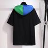 Plus Size Women's T-shirt Summer Loose Printing Hooded Short-sleeved Tops