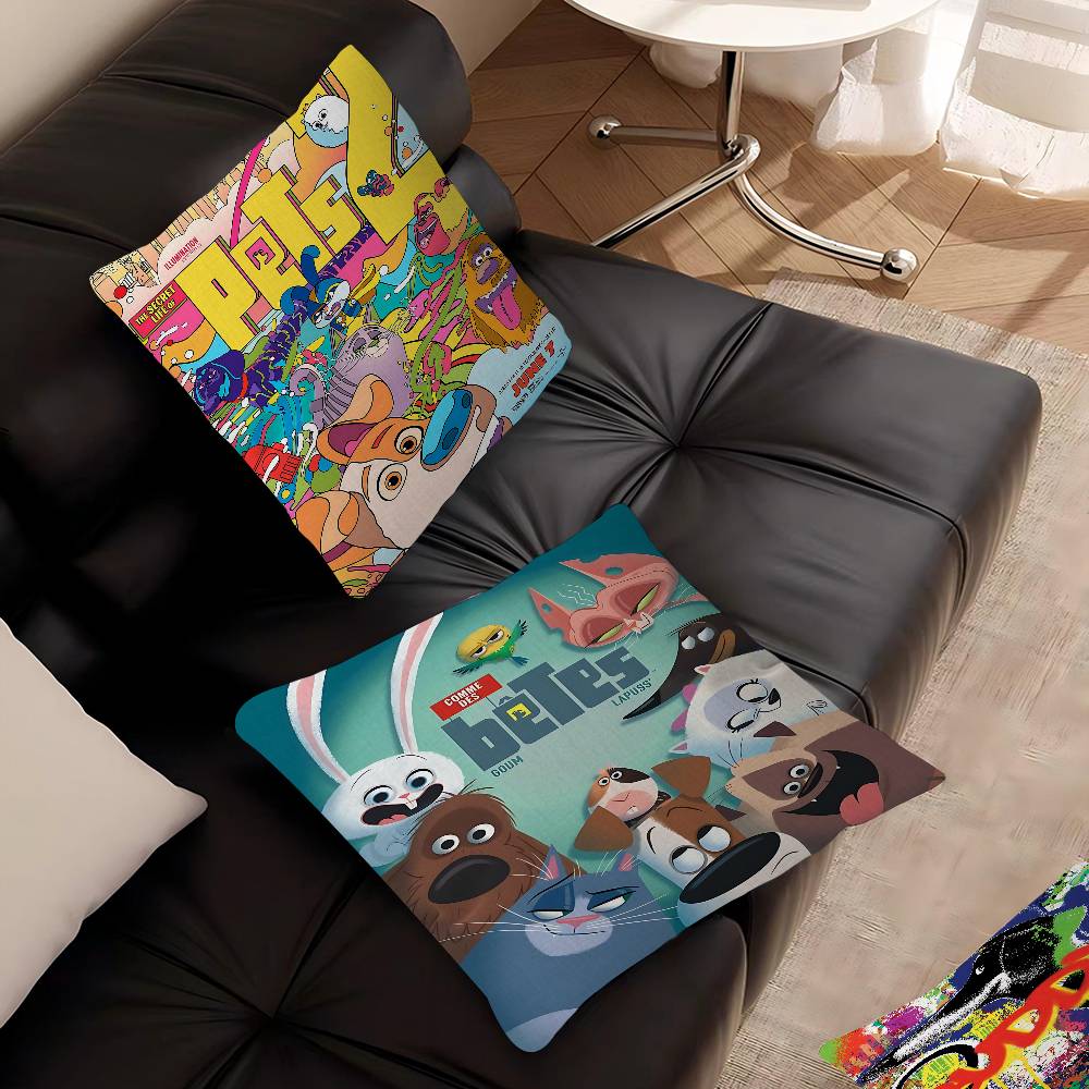 T-The S-Secret L-Life O-Of Pets Pillow Gifts Home Office Furnishings Bedroom Sofa Car Cushion Cover case 45x45cm