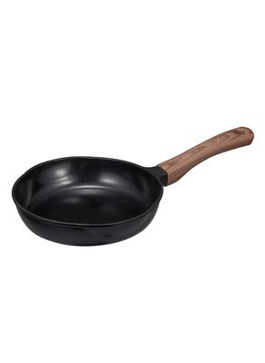 CB Japan Frying IH Keramik Holz Doppel 18cm Mini Brat MC Copan Pfanne, Kompatibel, Beschichtung, Griff, Öffnung, Schwarz, Pfanne,