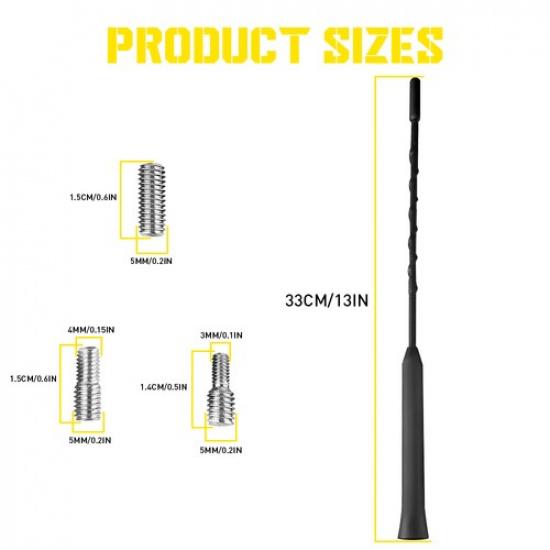 13" Car Wash Blcak Proof Antenna Mast FM/AM for Dodge RAM 1500 2500 3500 Trucks