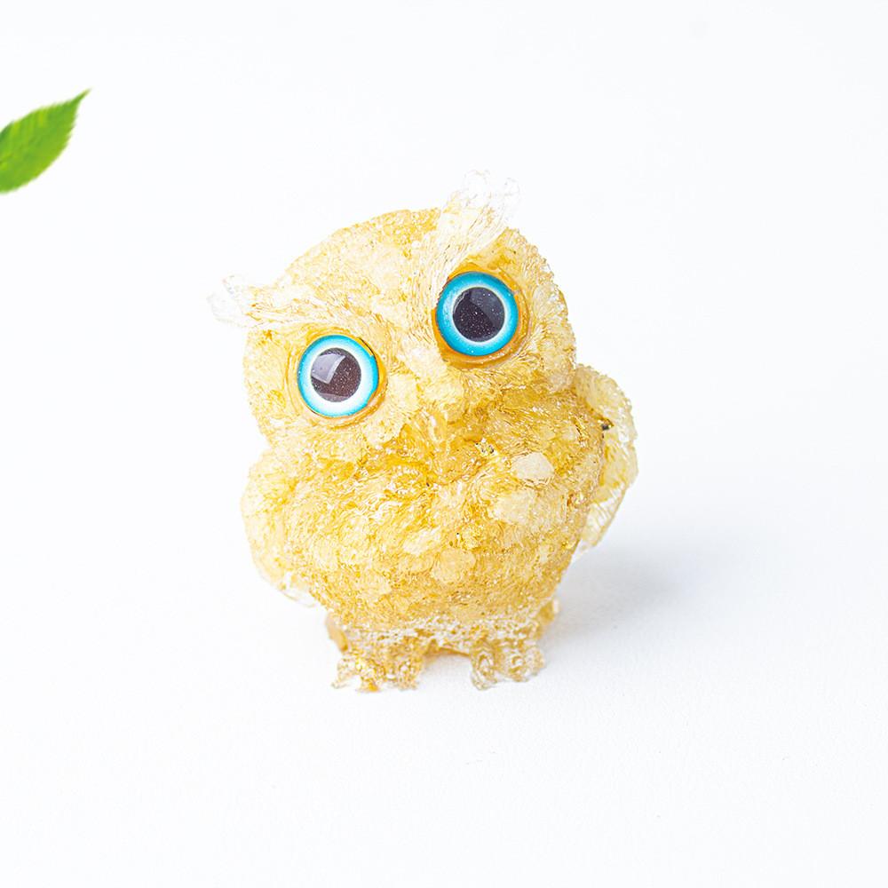 Figurine Hibou en Résine Cristal Pour Décoration Maison Bureau Cadeau Pour Amis Et Famille