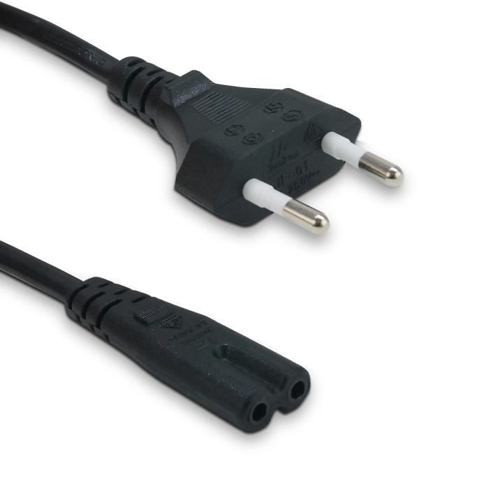 Waytex 51130 Cable d'alimentation C7 longueur 1,80m noir