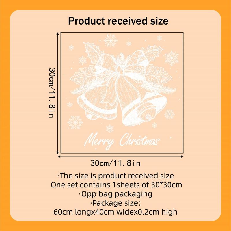 Christmas White Bell Snowflake Sticker Window Sticker Room Glass Door Sticker Window Decoration Sticker