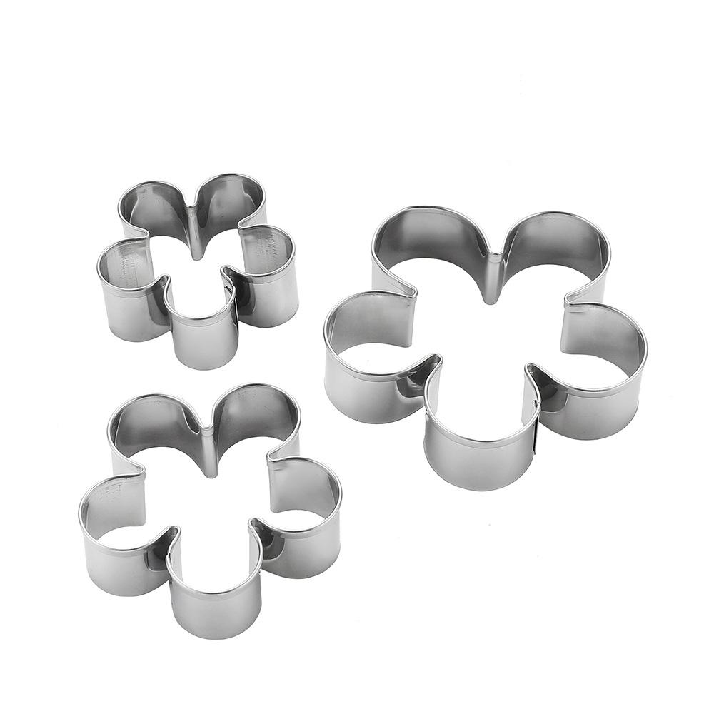 

3 Pcs Stainless Steel Plum Blossom Rose Cutting Mold DIY Sugar Cake Decoration Mold Kitchen Biscuit Cookie Rose Cutting Mold
