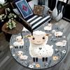 Cute Sheep Round Area Rug,Carpet Rug for Living Room Bedroom Sofa Playroom Decor,Non-slip Floor Mat