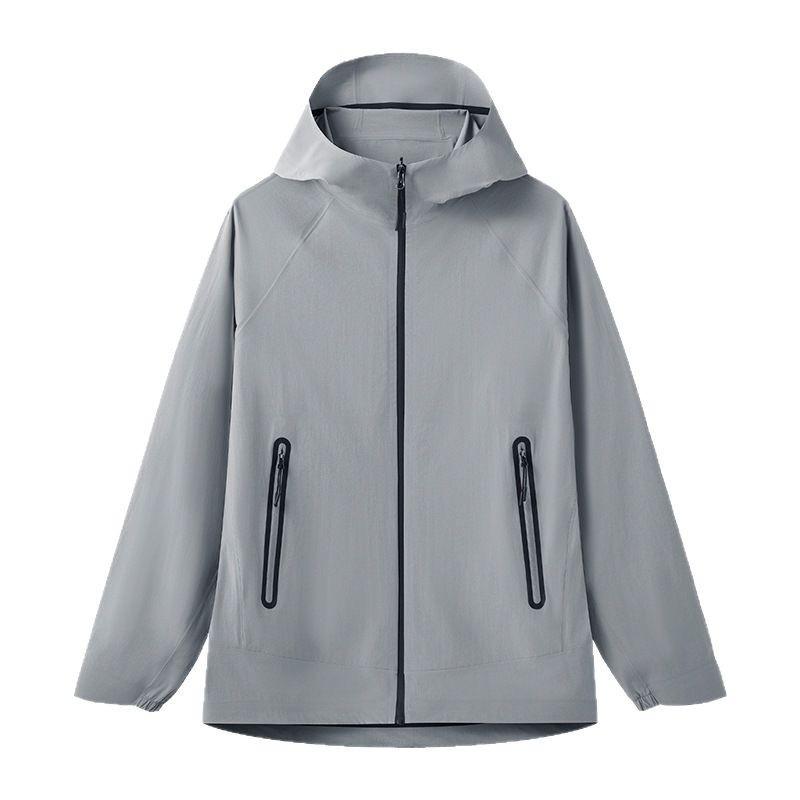 High-quality Non-marking Pressing Sunscreen Clothing Men's and Women's Outdoor Waterproof Jacket Hooded Loose Couple Trench Coat