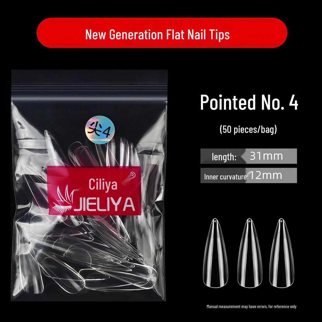 Jieliya Transparent Seamless Dual-Use Nail Tips - 50 Piece Pack