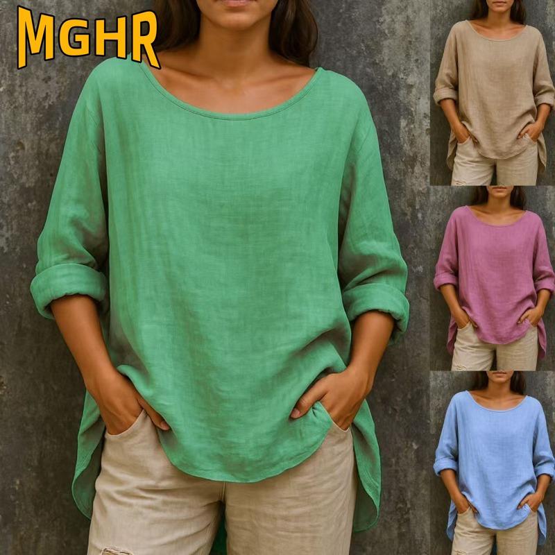 GMXIA Women's Fashion Casual Autumn Winter Long Sleeve O-Neck Blouses & Shirts