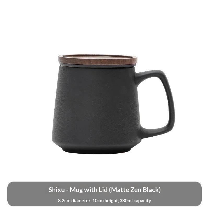 Ceramic Water Cup Teacup Office Cup with Lid Coarse Pottery Mug High-end Teacup Tea Water Filter Cup