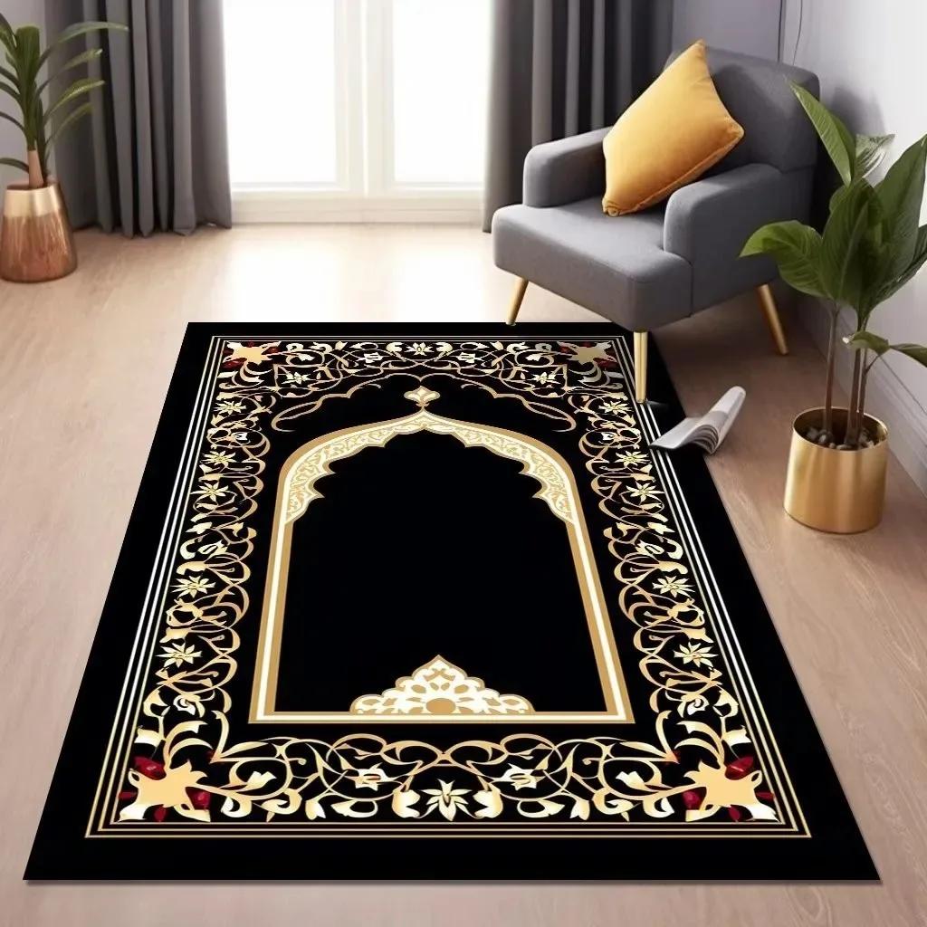 Islamic Muslim Qibla Carpet Living Room Bedroom Lounge Bedside Floor Mat Home Decoration Water-Absorbent Anti-Slip Carpet