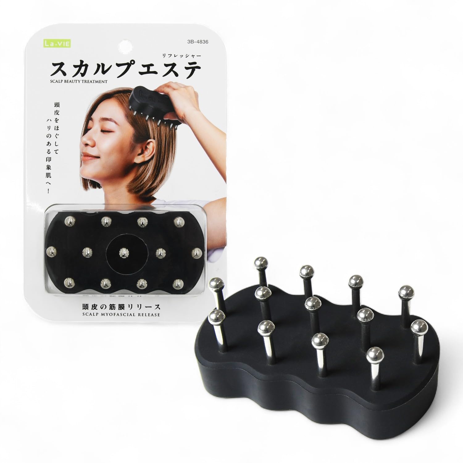 

La-VIE Scalp Esthetic Scalp Massage Brush, Comb-Shaped Gua Sha Plate, Scar-Free Gua Sha Plate, 3B-4836 [Genuine Manufacturer Product]