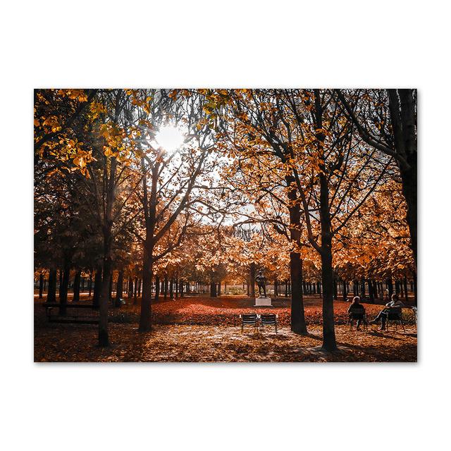 Autumn Landscape Painting Gold Leaves Forest Canvas Picture Modern Home Wall Decor Poster Frameless Prints Interior Decor No Frame