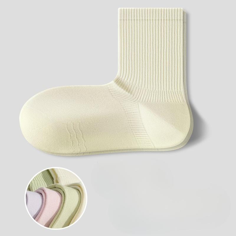 

Белые хлопковые носки до середины икры без косточек, дышащие, тонкие, антибактериальные, впитывающие пот и устойчивые к запаху, для лета 1 pair