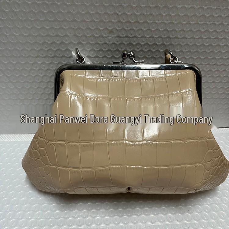 2025 Pink Crocodile Pattern Dumpling Bag: Casual Single Shoulder & Crossbody Women's Handbag