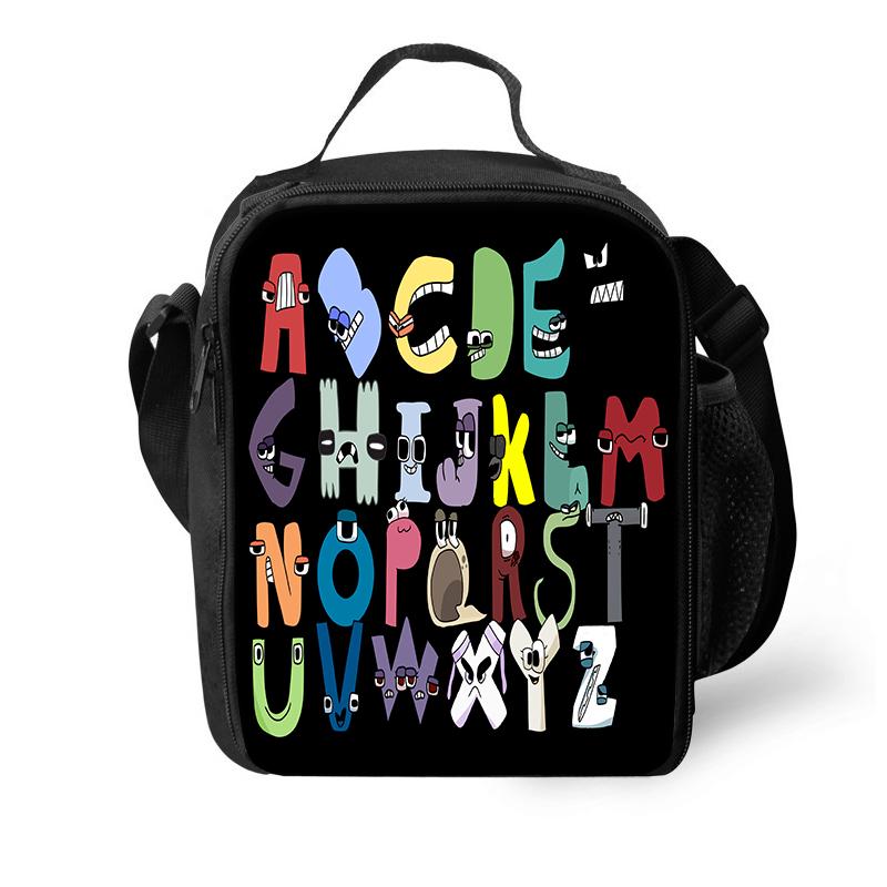 Borse Termiche per Pranzo Gioco Alphabet Lore Borsa Termica Contenitore per Pranzo Borsa Tote a Tenuta Scatola per Pranzo Borse per Conservazione Cibo