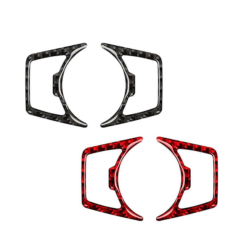 For Ford Mustang 2015- Carbon Fiber Car Headlight Control Switch Panel Trim Frame Decoration Sticker Interior Accessories