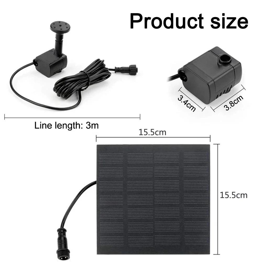 11/15.5cm Solar-Charged Water Fountain Pumps (with Panels) – 8-Nozzle Sets for Outdoor Watering and Garden Decor