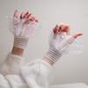Costume Accessory Lace Ruffled Wrist Victorian Fake Sleeves Cuffs Detachable Sleeves Cuffs  Wedding