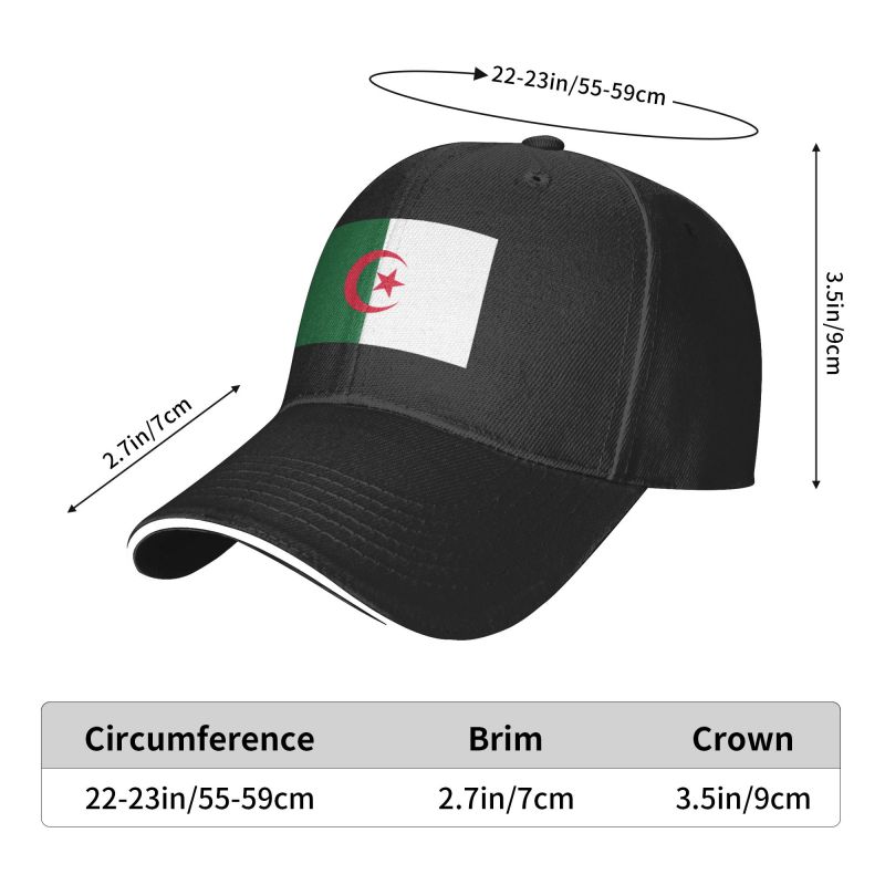 Custom Flag Of Algeria Baseball Cap Sun Protection Unisex Women's Adjustable Algerian Patriotic Dad Hat Autumn