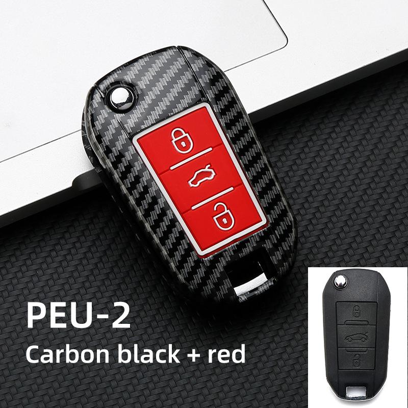 

ABS Carbon Car Key Case Remote Cover For Peugeot 208 308 T9 508 2008 For Citroen C4 For Opel Corsa Crossland X Auto Accessories красный