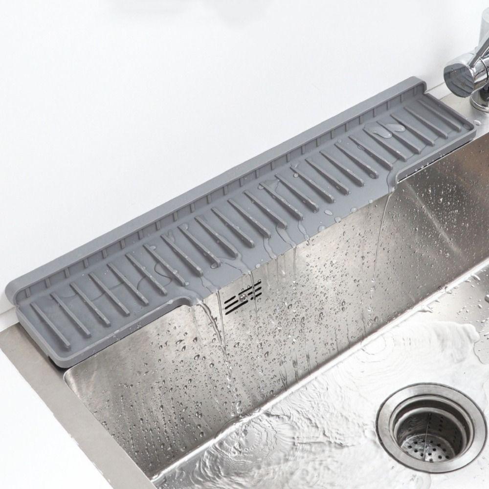 Narrow Edge Sink Drain Pad Foldable Sink Draining Mat Multipurpose Water Retaining Pad  Kitchen