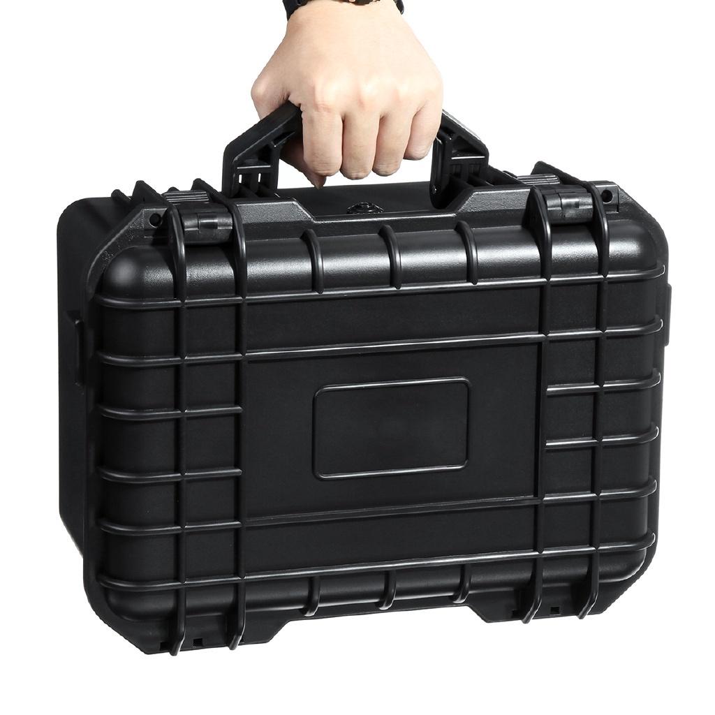 Waterproof Safety Tool Case Sealed Box Equipment Impact Resistant Tool Box Suitcase Tool Container Black 325x215x172mm