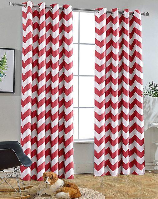 

Модні шевронні завіси з геометричною графікою Розкішні штори для вітальні затемнені люверси Верхні віконні штори з високим затіненням 2 шт. W122.5 X H183cm X 2