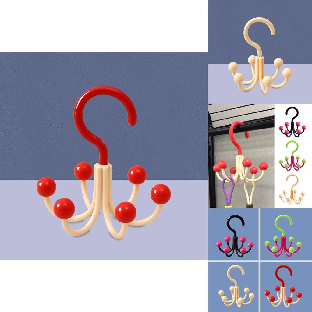 Multipurpose Six Claw Hook With Rotating Claws For Home And Dormitory Storage