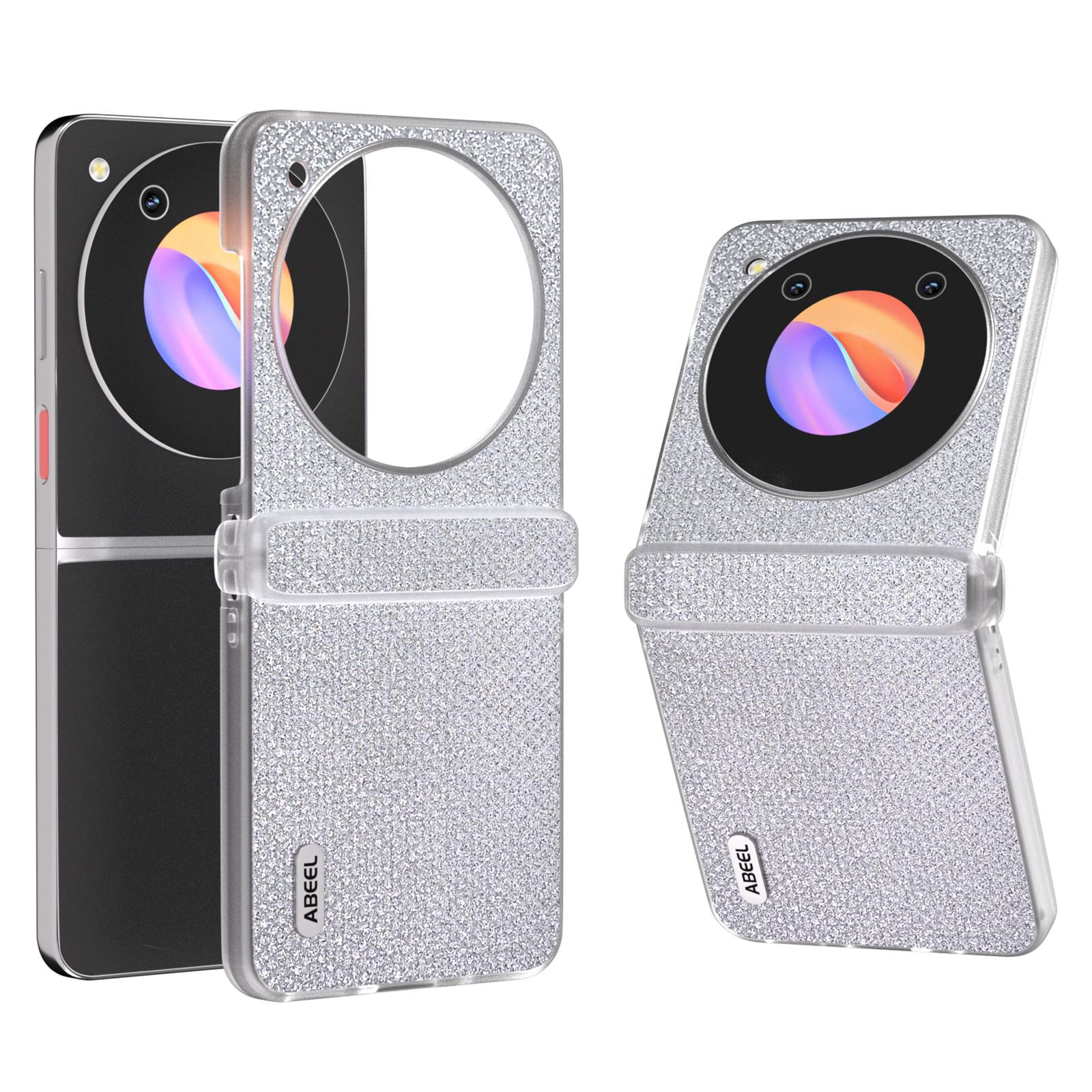 

ABEEL Чехол для ZTE Libero Flip/nubia Flip 5G с ромбовидной текстурой, с PU покрытием, ПК, матовый край, чехол для телефона Silver