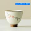 1 Pc Chinese Tradition Ceramic Tea Cup Handmade Persimmon Tea Bowl Household Teacup Personal Meditation Cup Teaware Accessories