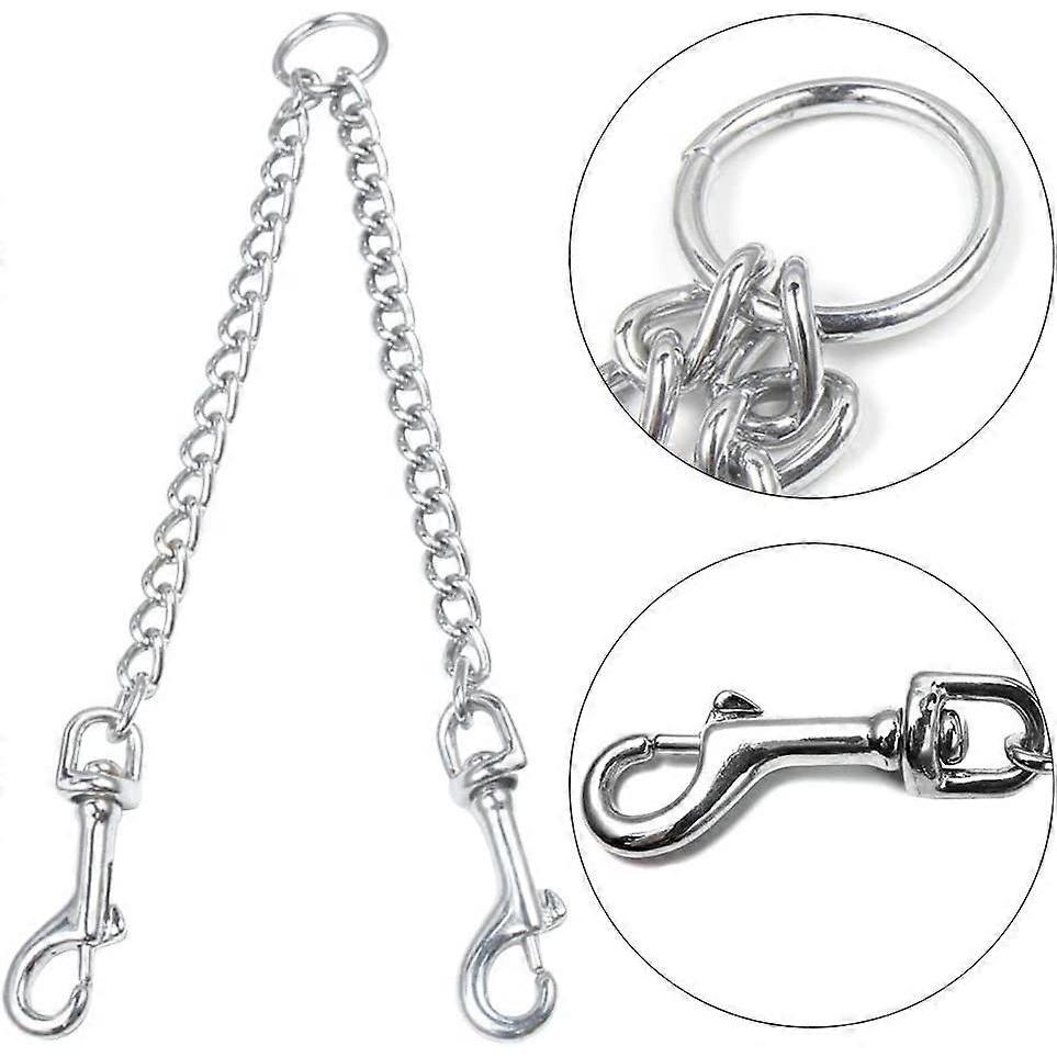 Double Dog Leash, Metal Dual Dog Leash Coupler, Chew Proof 360 Swivel Twining