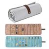 Roll-Up Style Jewelry Organizer Multi-pocket Zipper Anti-lost Jewelry Storage Pouch Flannel Foldable Storage Bag