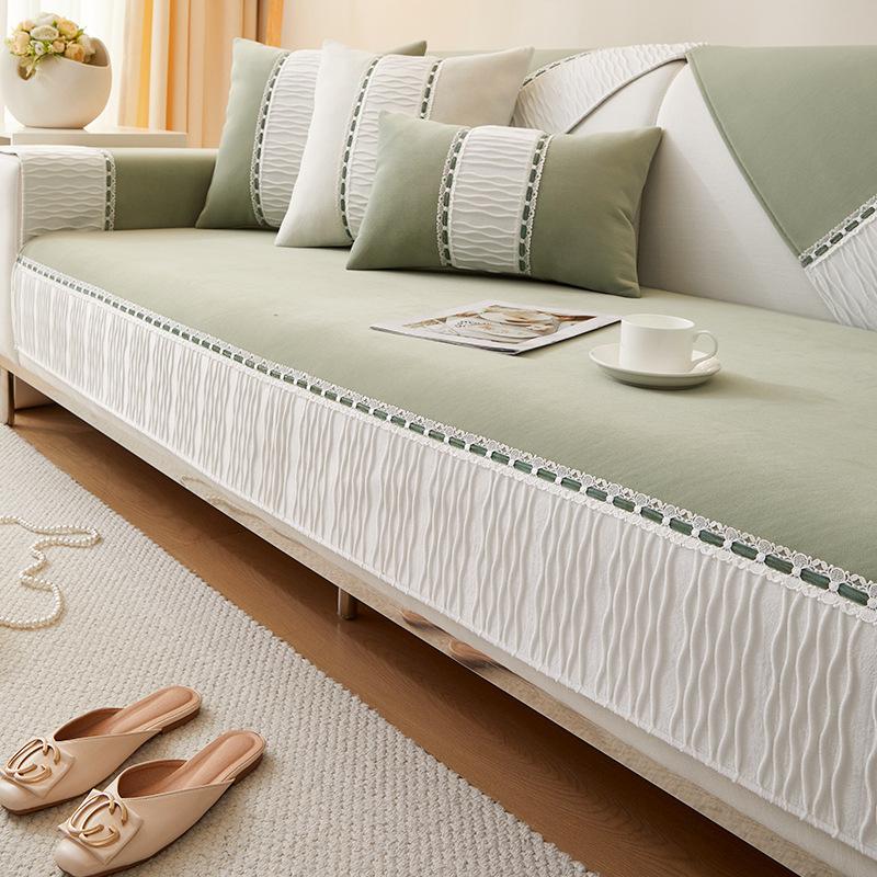 Luxury Chenille Sofa Cushion Four Seasons Universal Cover Cloth Towel Modern High-end Cushion Non-slip Sofa Backrest Cover Towel