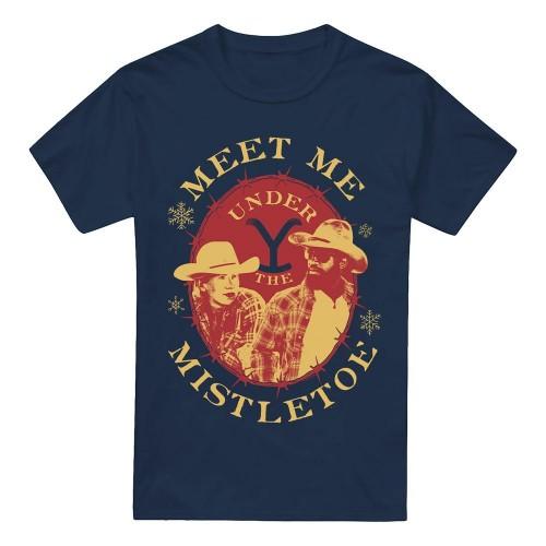 Yellowstone Mens Meet Me Under The Mistletoe Christmas T-Shirt