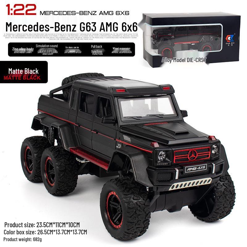 1:24 G63 Alloy Off-Road Toy Car, Six-Doors Open, Light & Sound, Pull-Back Action for Kids