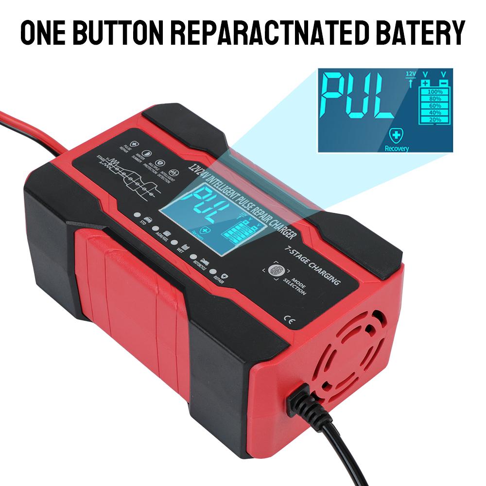 Batteria al piombo asciutta e bagnata Caricabatteria per auto completamente automatico per Auto Moto Piombo 12V 10A / 24V 5A Ricarica rapida