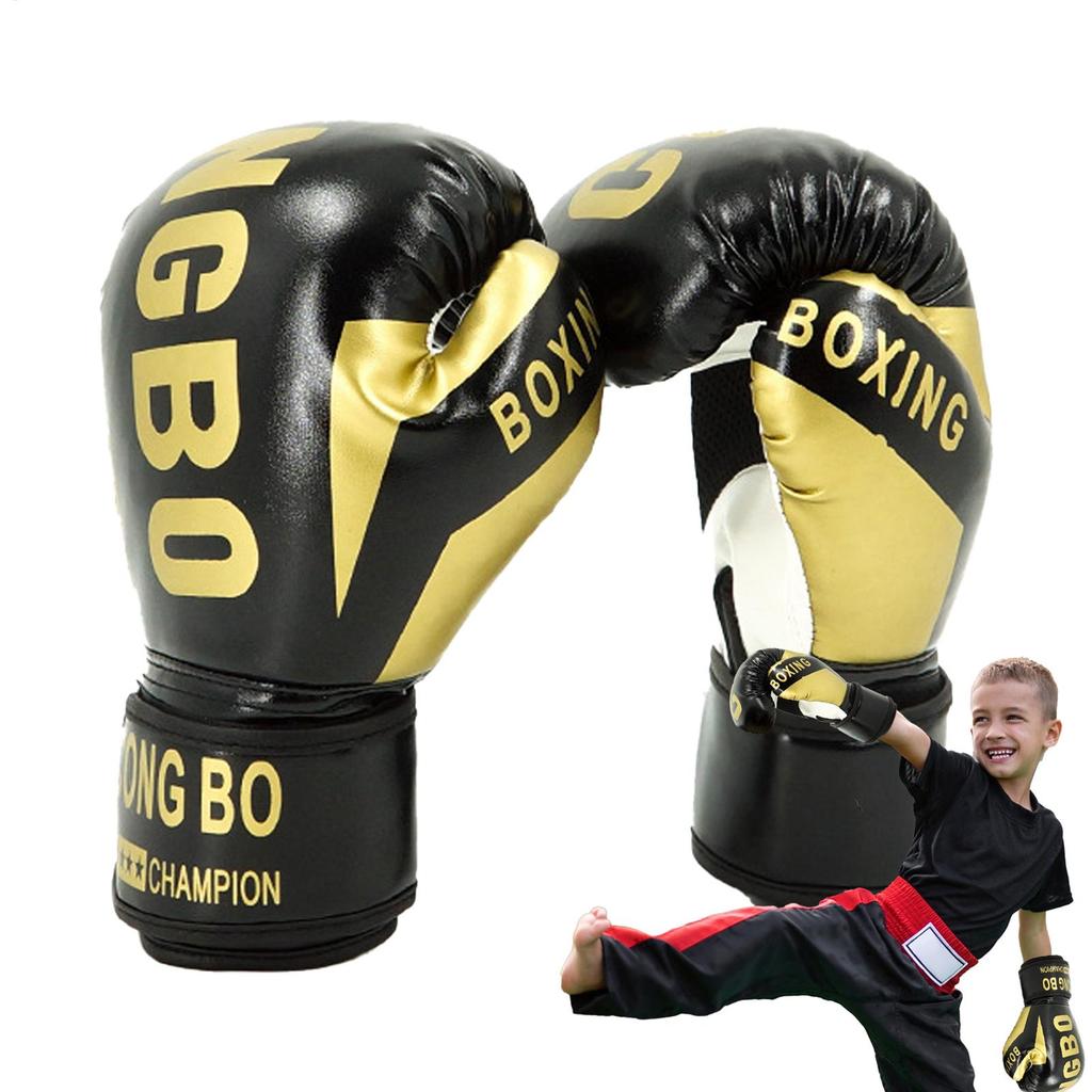 1Pair 6oz Boxing Gloves PU MuayThai MMA Profession Kickboxing Adjustable Kids Adults Sandbag Training Gloves Equipment